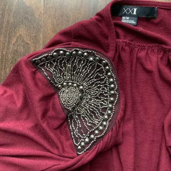 FOREVER 21 Cardigan Beaded. Size M. - Picture 3 of 6